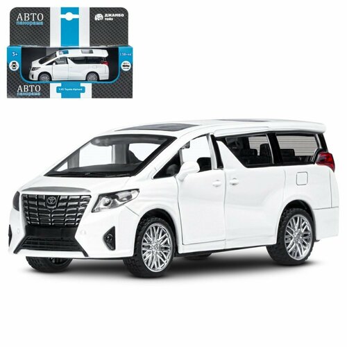 Машина металлическая Toyota Alphard 1:42, инерция, открываются двери, цвет белый игрушечная модель автомобиля тойота альфард