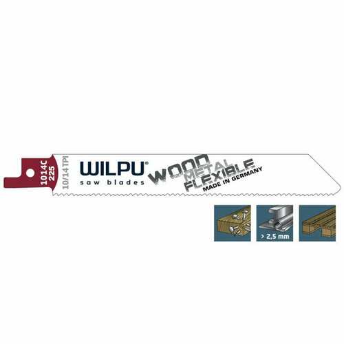 Полотно для сабельной пилы универсальное wilpu 1014c225 250мм 1шт 1840₽