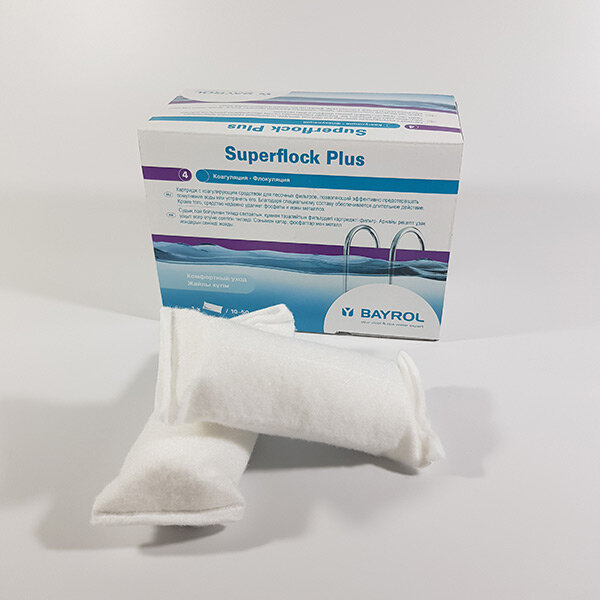 Суперфлок Плюс (Superflock plus) 1 кг Bayrol коробка медленнорастворимый коагулянт в картушах