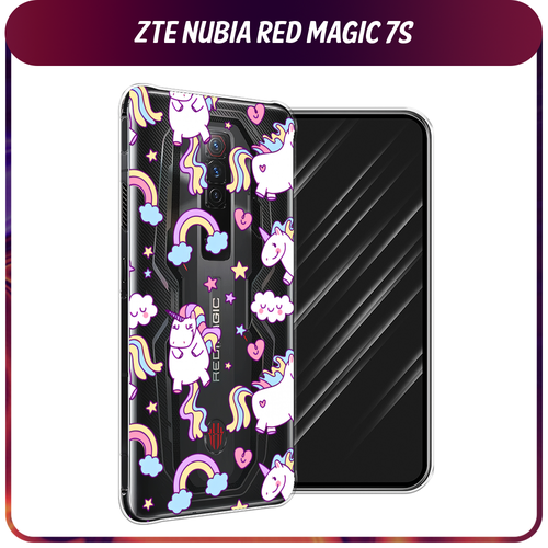 Силиконовый чехол на ZTE Nubia Red Magic 7S / ЗТЕ Нубиа Ред Меджик 7S Sweet unicorns dreams, прозрачный гидрогелевая противоударная защитная пленка для zte nubia red magic 7s зте нубиа ред меджик 7s