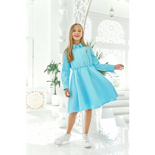 Платье KIDSANTE, размер 134-140, голубой платье kidsante размер 134 140 коралловый
