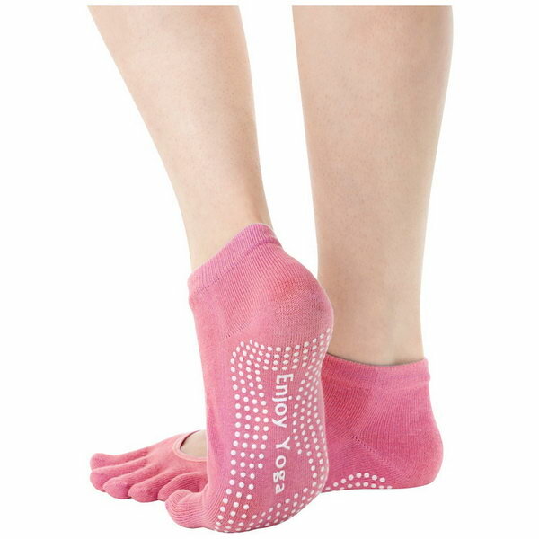 Носки для йоги р. 36-39 см, цвет бледно-розовый