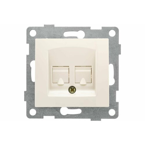 GUSI ELECTRIC Bravo МЕХ. розетки комп. и тел. RJ45, RJ12, СУ, беж С10КТ-003