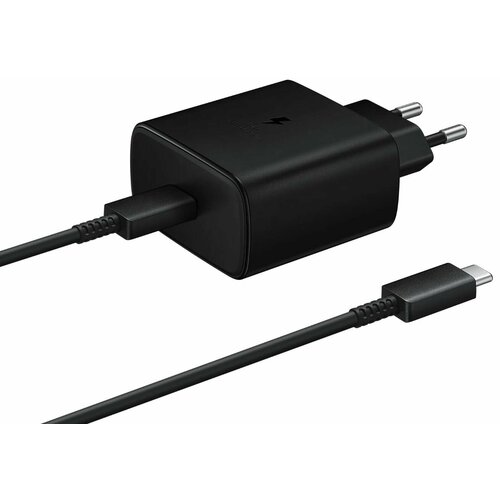 Зарядное устройство для Samsung 45W / Адаптер питания + кабель USB Type-C 5A / Супер быстрая зарядка 45W / Black