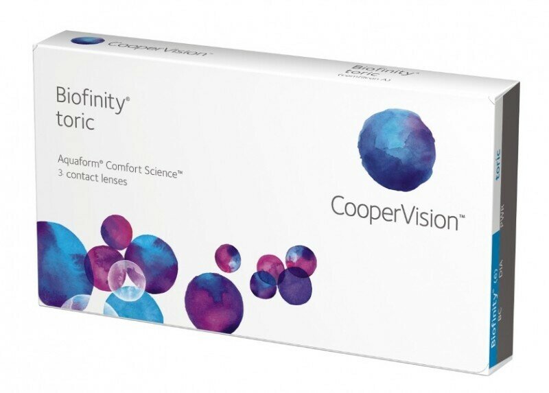 CooperVision Астигматические линзы Biofinity toric (3 шт), -5,00, 8,7, -2,25, 180