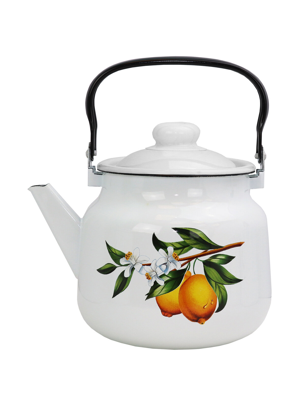 Чайник для плиты Лимоны эмалированный 35 л