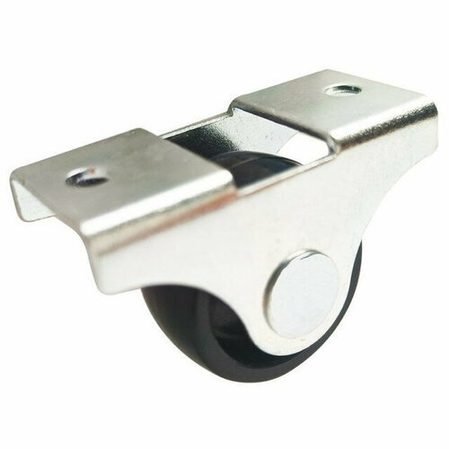 Колесо 25мм неповоротное на площадке чёрное пластик 449₽