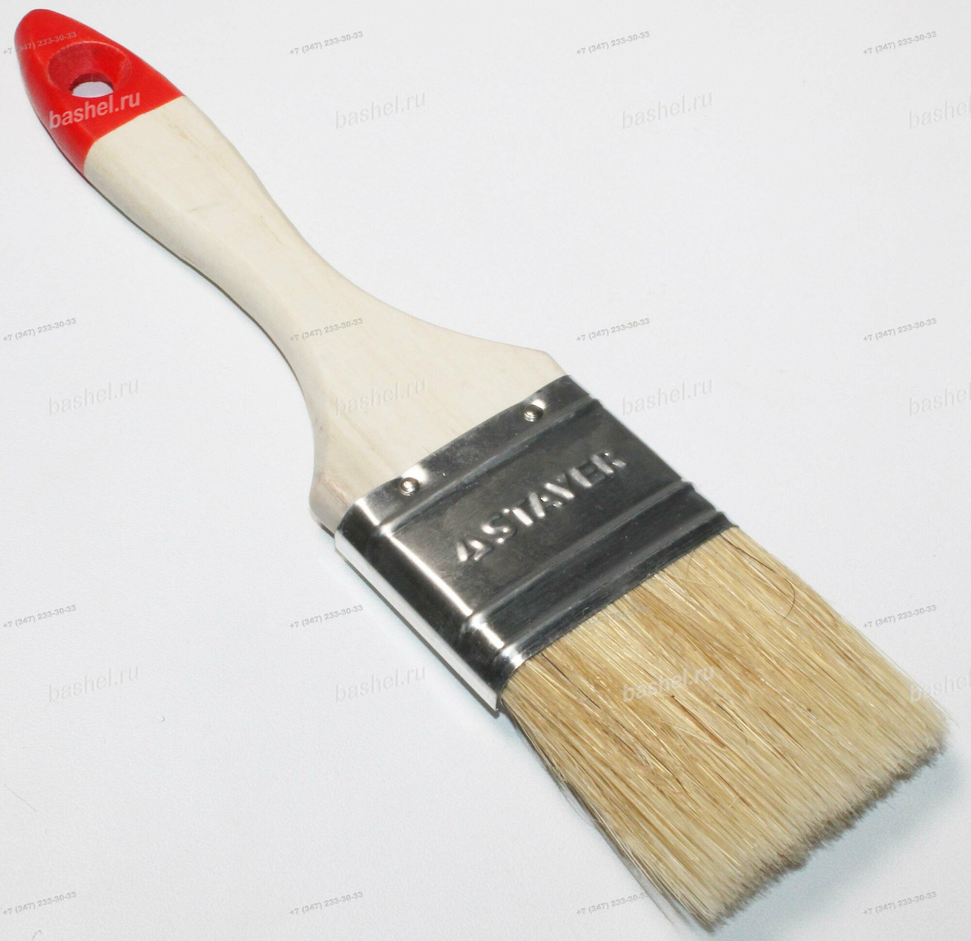Кисть плоская STAYER "UNIVERSAL-STANDARD", светлая натуральная щетина, деревянная ручка, 50 мм
