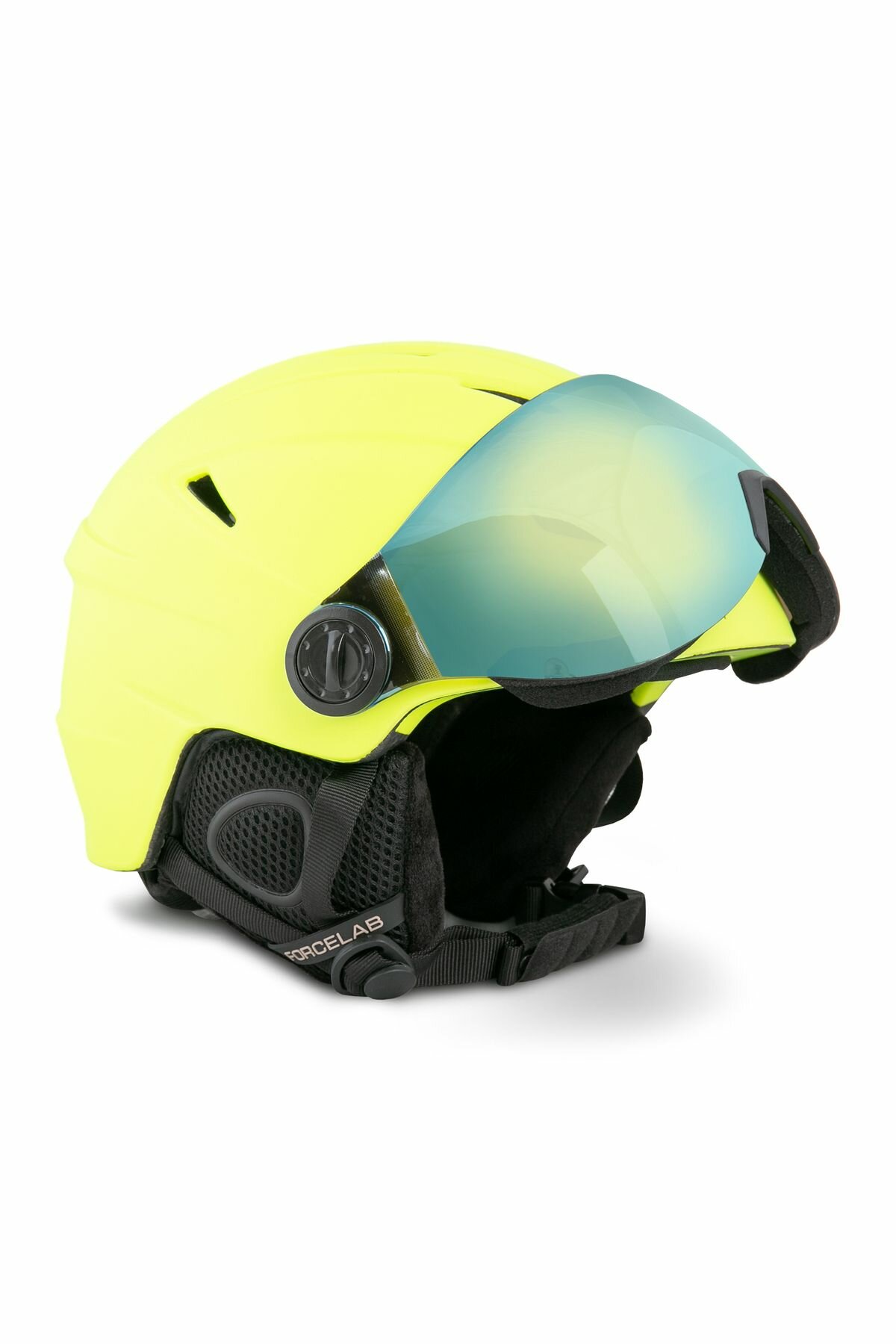 Шлем защитный горнолыжный с визором FORCELAB, салатовый, 62