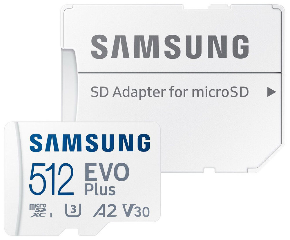 Карта памяти Samsung EVO PLUS microSDXC 512Gb Class10 + adapter (MB-MC512KA/RU)