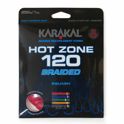 Струна для сквоша Karakal 11m Hot Zone, Red, 1.20 мячи для сквоша karakal 1 yellow x2 kz675