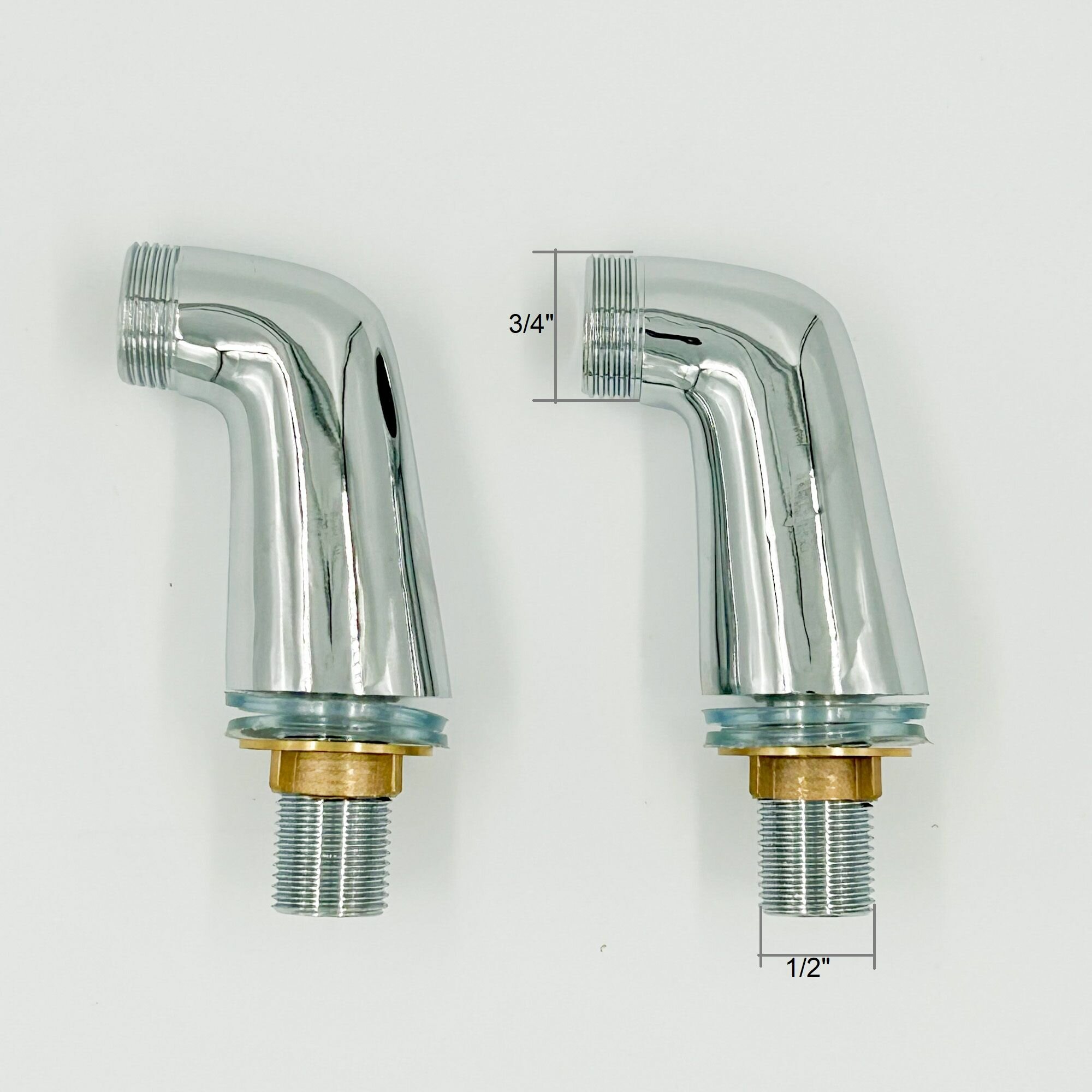 фото Комплект углов для установки смесителя на борт ванны, хром, d22