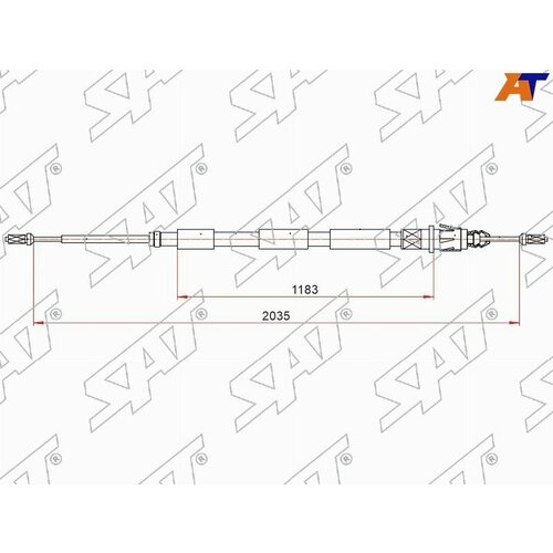 Трос ручного тормоза PEUGEOT 307 00-10/ CITROEN C4 04-11 правая /левая