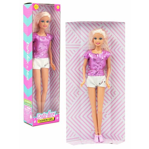 Кукла гнущаяся Fashion girl 29 см сиренево-белый костюм Defa Lucy DF8443-KR4 940₽