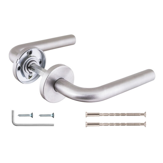 фото Дверные ручки на раздельном основании Fuaro из нержавеющей стали противопожарные