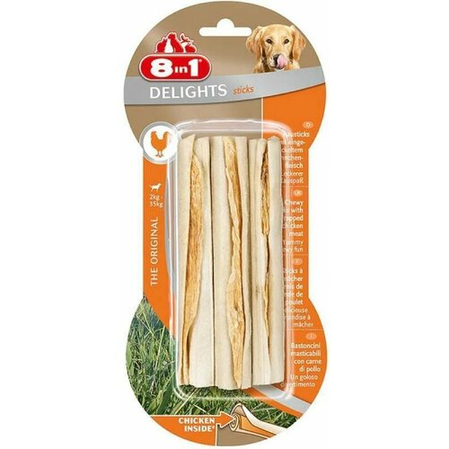 8in1 delights sticks ,3шт, 25гр/шт, Палочки с куриным мясом для маленьких и средних собак