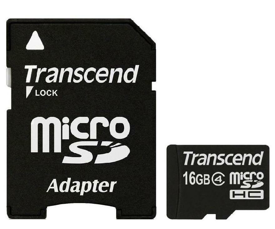 Карта памяти Transcend microSDHC 16GB Class4 (TS16GUSDHC4)