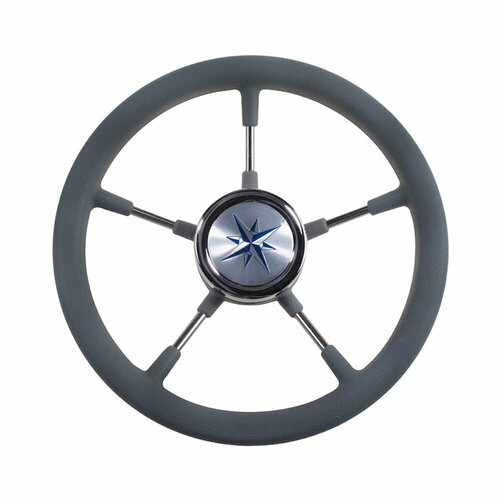 рулевое колесо sigma черного цвета Колесо рулевое RIVA RSL, спицы серебрянные 320 мм, серый