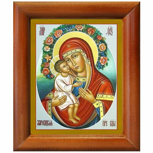 Жировицкая икона Божией Матери, в деревянной рамке 8*9,5 см донская икона божией матери в деревянной рамке 8 9 5 см