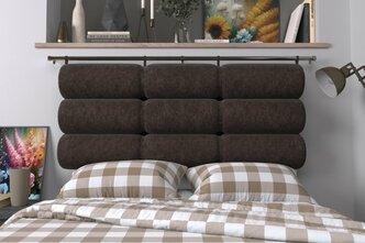 Набивное изголовье-подушка для кровати Mr. Mattress Soft XL 80x25 Mokko без крепления