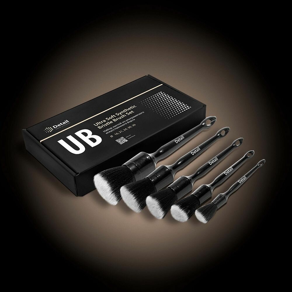 Комплект пластиковых кистей с ультрамягким искусственным ворсом Detail NB, DT-0409