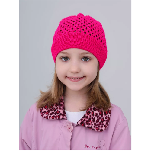 фото Шапка mi ropa детская вязаная шапка-сетка "паутинка", размер 5-8 лет