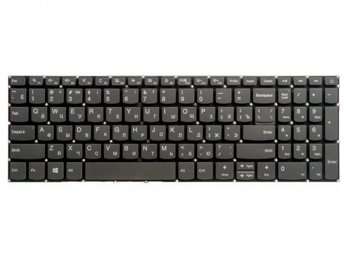 Клавиатура ZeepDeep для Lenovo IdeaPad 320-15ABR, 320-15IAP, Grey, no frame, гор. Enter