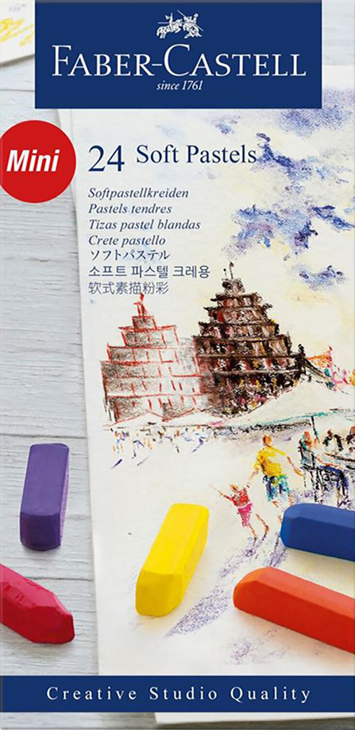 Мелки мягкие Faber-Castell мини Gofa набор цветов в картонной коробке 24 шт. - фото №15