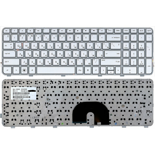 Клавиатура для HP 634139-251 серебристая с рамкой