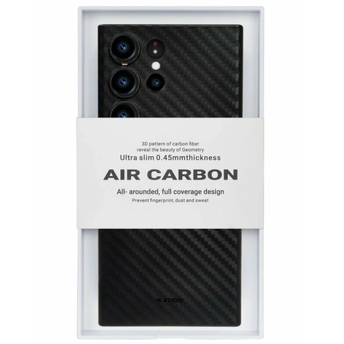 Ультратонкий чехол для Samsung Galaxy S24 Ultra KZDOO (K-DOO) Air Carbon , чёрный супертонкий чехол для Самсунг S24 ультра