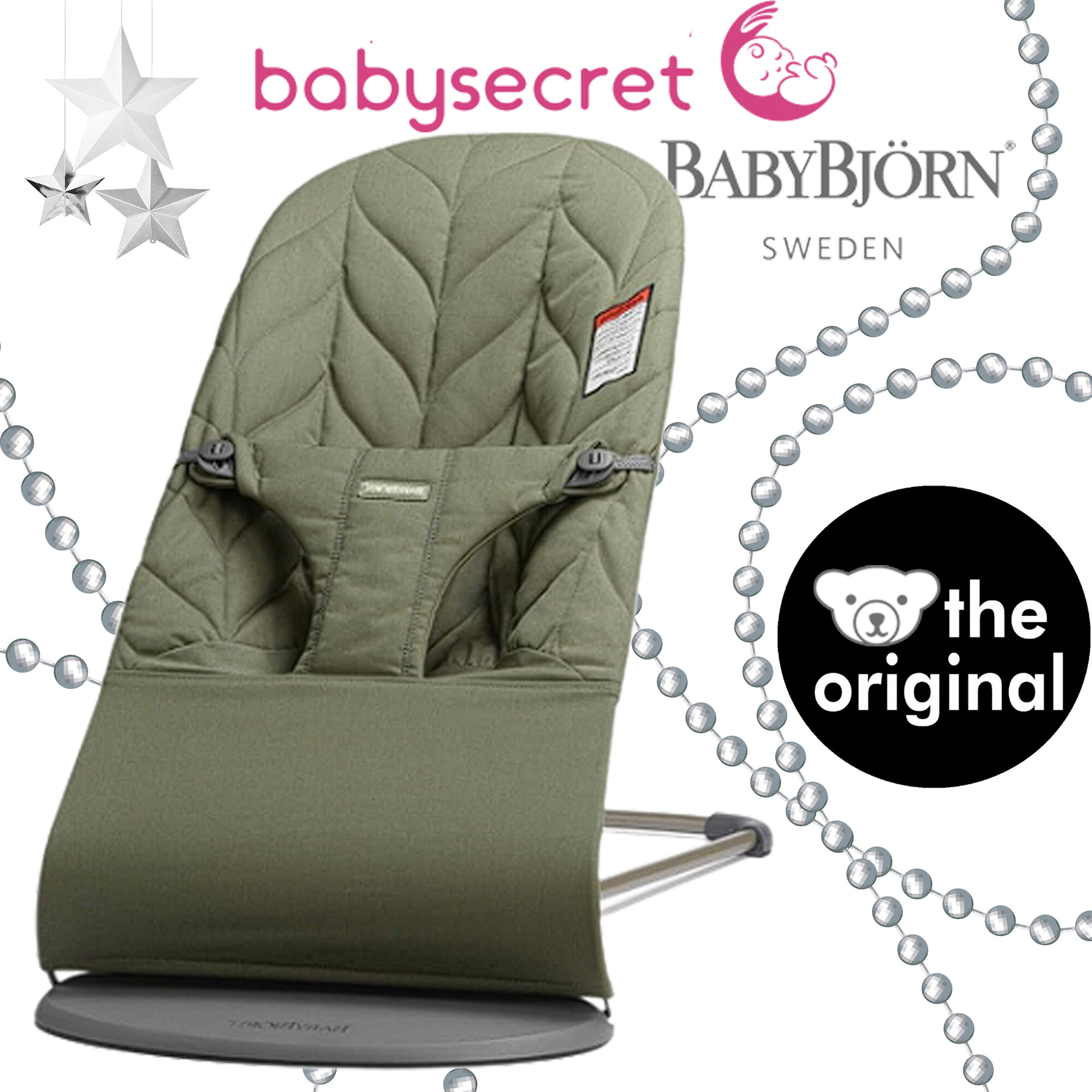 Детский шезлонг BabyBjorn Bliss Cotton (зеленый) (0061.40)