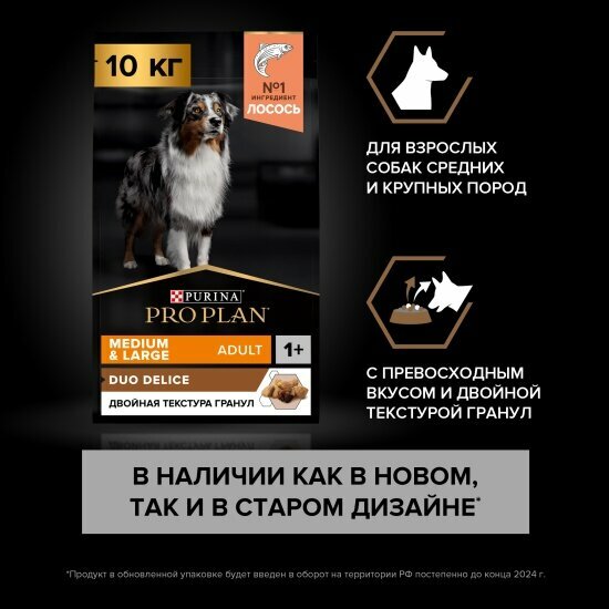 Сухой корм для собак средних и крупных пород Pro Plan Duo Delice с лососем 10 кг