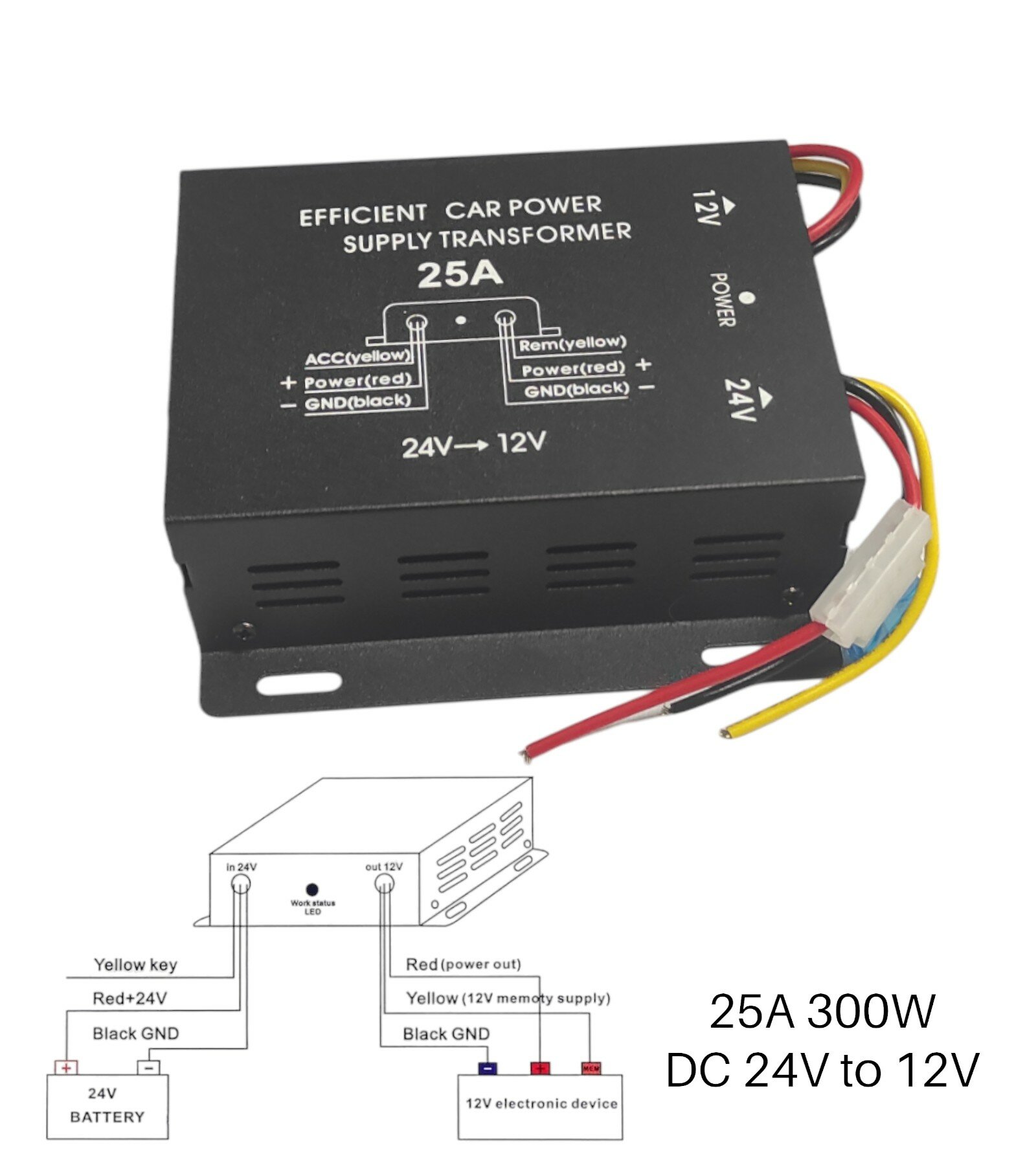 Преобразователь напряжения 24V-12V 25A