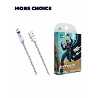 Кабель More choice K61Sa 1м Silver Smart USB 3.0A для Type-C Magnetic серебряный - фото №14