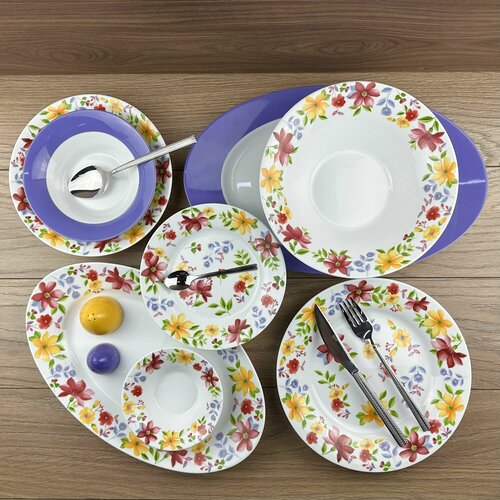 Обеденный сервиз фарфор Цветочный Ангел 6 персон 35 предметов 11500₽