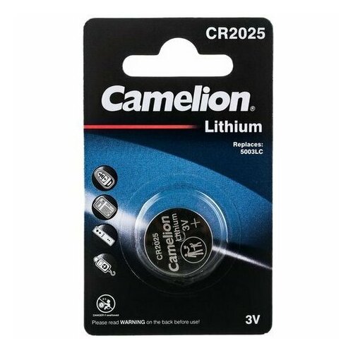 Элемент питания Camelion, CR2025/1BL Lithium (10/1800) элемент питания energizer lithium cr2025