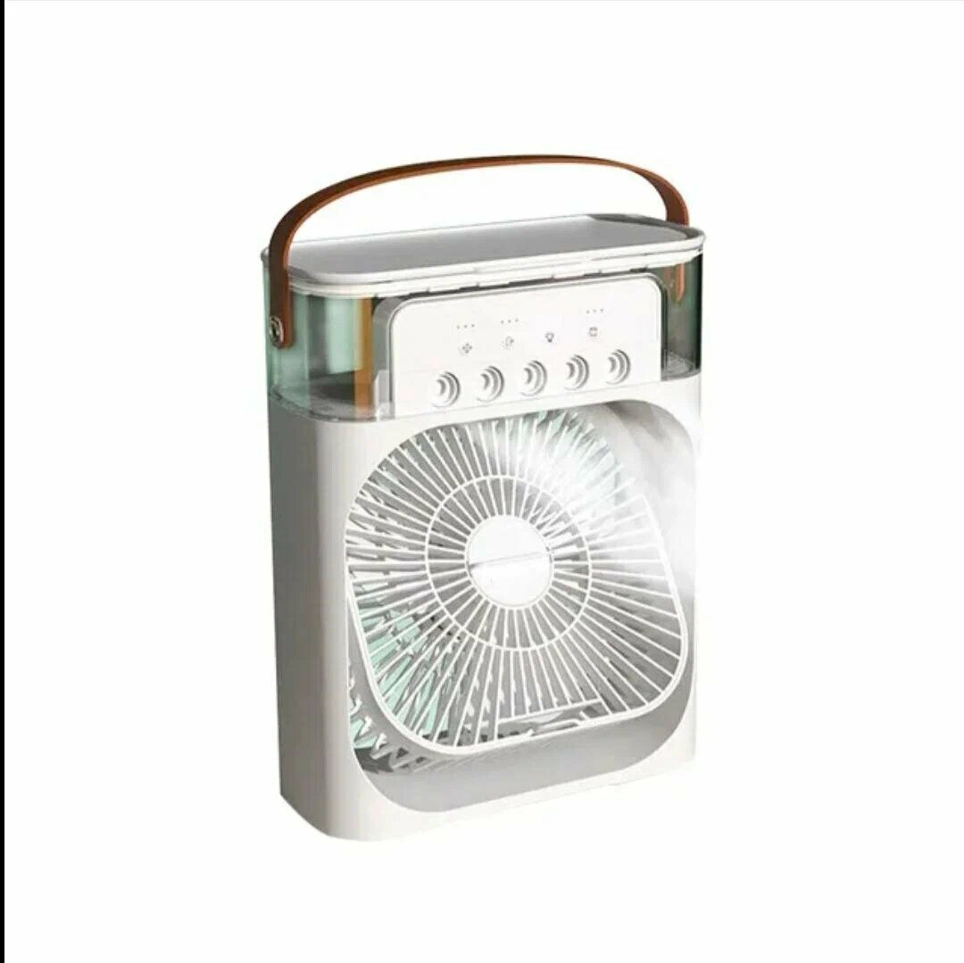 Вентилятор настольный с функцией кондиционера, портативный вентилятор, увлажнитель воздуха с разноцветной подсветкой, охладитель, черный - фотография № 4