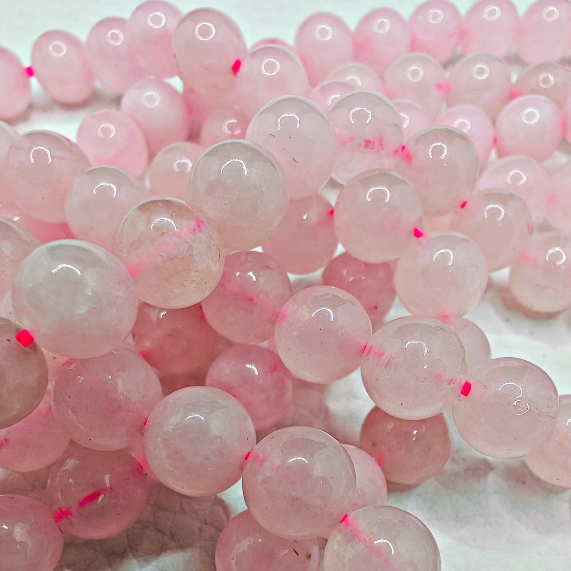 Розовый Кварц бусины шарик 8 мм, 36-38 см/нить, около 48 шт, для браслетов, бус, украшений