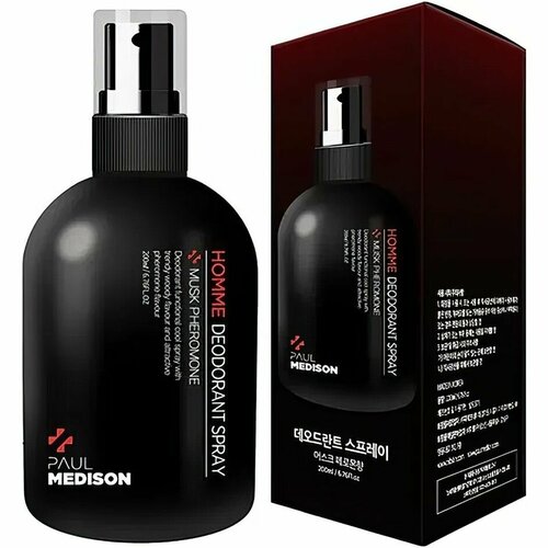 PAUL MEDISON Мужской дезодорант-спрей с ароматом мускуса и феромонов Homme Deodorant Spray Musk Pheromone, 200 мл