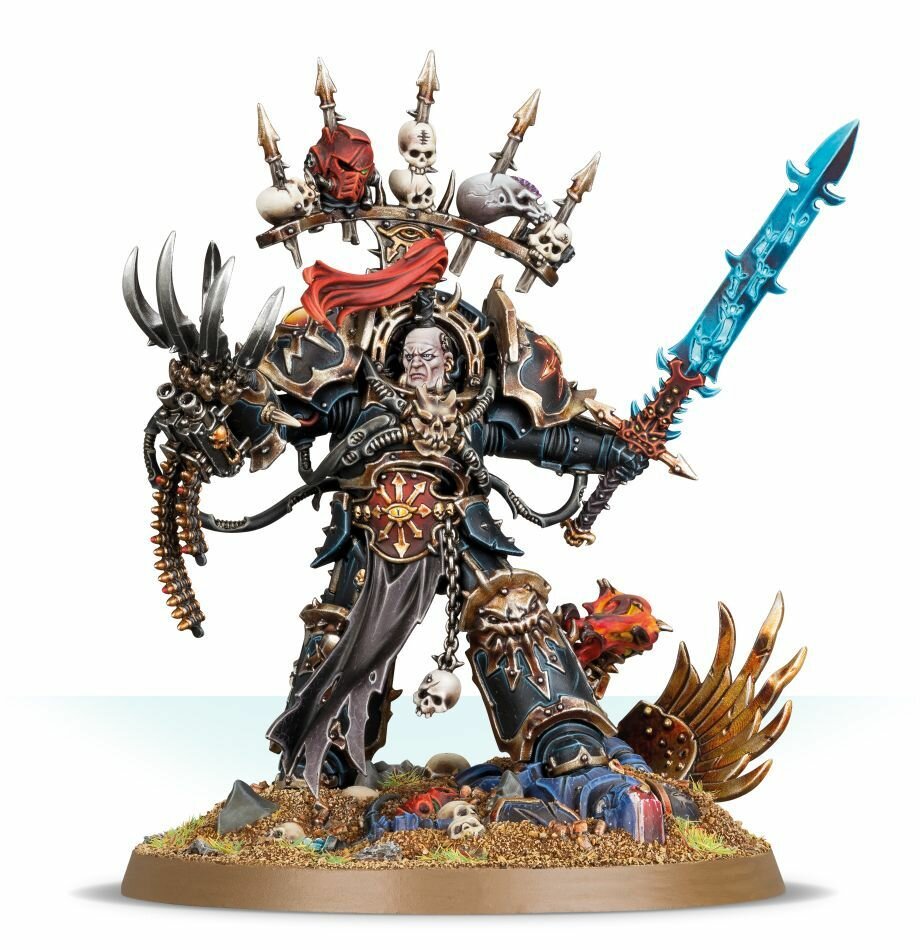 Abaddon the Despoiler Tal The Crimson Lord. warhammer 40000. Абаддон Разоритель. Миниатюра для настольной игры вархаммер 40К. База в комплекте.