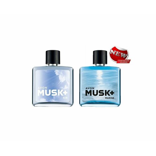 AVON Коллекция Musk Air + Musk Marine туалетная вода, 2шт * 75 мл туалетная вода soft musk delice the chocolate 50 мл