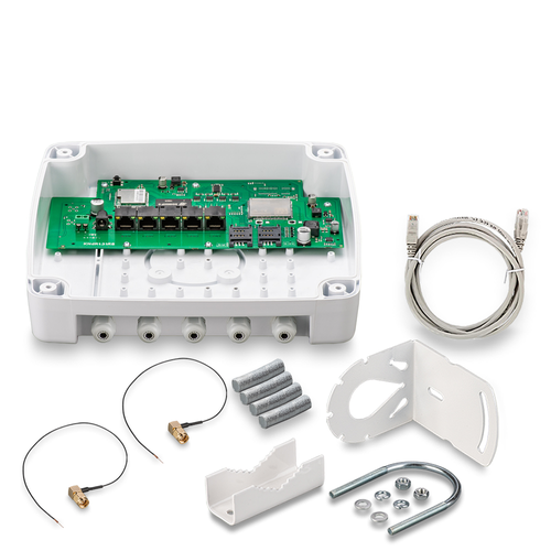 Роутер KROKS Rt-Ubx PoE DS mQ-EC 4-48 со встроенным модемом LTE cat.4, для видеонаблюдения