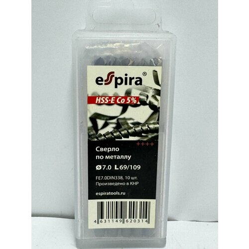 Сверла по металлу набор сверл по металлу Espira HSS-E Co 5 70х69х109 мм10шт 3949₽