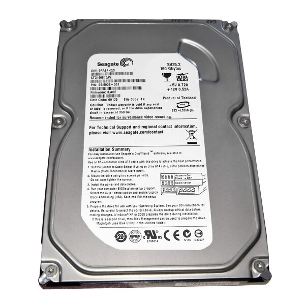 Жесткий диск Seagate ST3160815AV 160Gb 7200 IDE 3.5" HDD