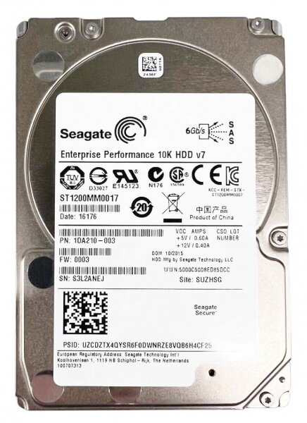 Жесткий диск Seagate 1DA210 1,2Tb 10000 SAS 2,5" HDD