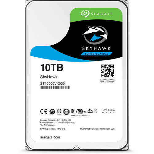 Жесткий диск/ HDD Seagate SATA3 10Tb 3.5"SkyHawk 7200 256Mb 1 year warranty (replacement ST10000VE001, ST10000VE0008)