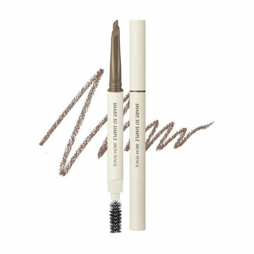 подводка карандаш для глаз clio sharp so simple waterproof 0 65 мл CLIO Карандаш для бровей Sharp So Simple Brow Pencil (03 Neutral Brown)