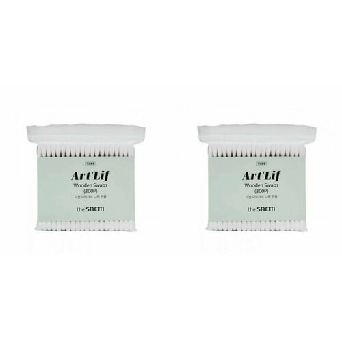 The Saem Палочки ватные Art'Lif Wooden Swabs,2 уп 500 шт двойной головкой ватный тампон для женщин макияжа ватные палочки наконечник новые деревянные палочки для носа чистка ушей инструмен