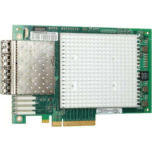 Сетевой адаптер Qlogic QLE2764-SR-CK 32Gb/s FC HBA, 4-port, PCIe v3.0 x8, LC SR MMF, FullHeight bracket only qlogic qle2692 sr ck 16gb s fc hba 2 port pcie v3 0 x8 lc sr mmf fullheight bracket only 278467 qle2692 sr ck