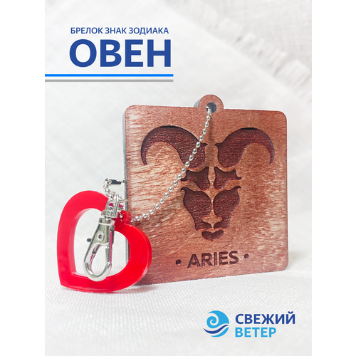 Брелок Свежий ветер, гладкая фактура, коричневый, красный